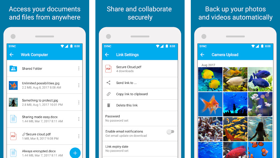 Sync - Đồng bộ hóa an toàn, Truy cập mọi nơi, Chia sẻ tệp dễ dàng