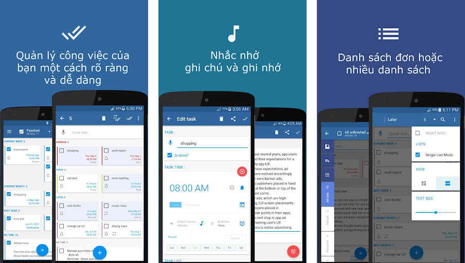 To Do List with Reminder - Tạo và quản lý danh sách nhiệm vụ, Đặt lời nhắc với tùy chỉnh linh hoạt