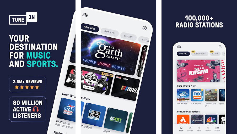 TuneIn Radio - Nghe các đài phát thanh trực tiếp từ khắp nơi trên thế giới