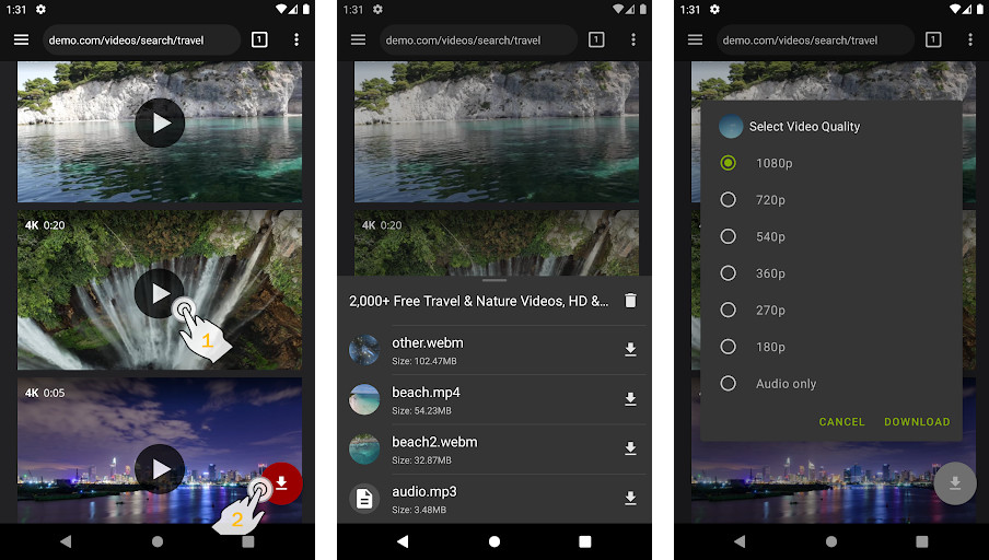 Video Downloader - Tải xuống video HD, Chế độ nền, Giao diện thân thiện