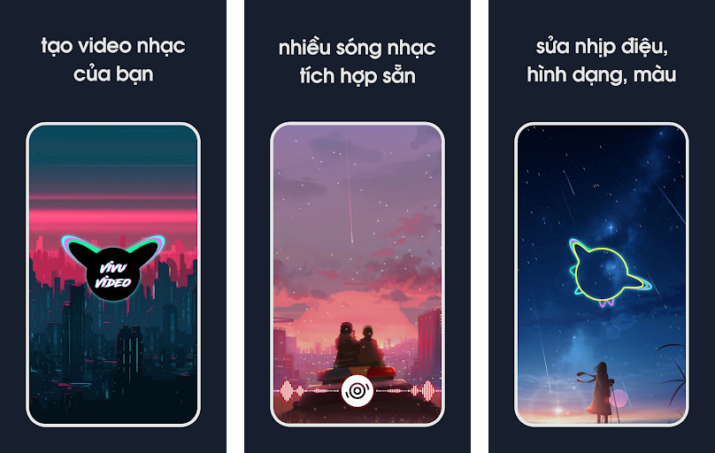 VivuVideo-Audio Spectrum Maker - Tạo video âm nhạc, Chỉnh sửa hiệu ứng, Chia sẻ video