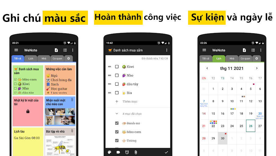 WeNote: Notes Notepad Notebook - Ghi chú nhanh, Tổ chức theo sổ tay, Đồng bộ hóa đa nền tảng