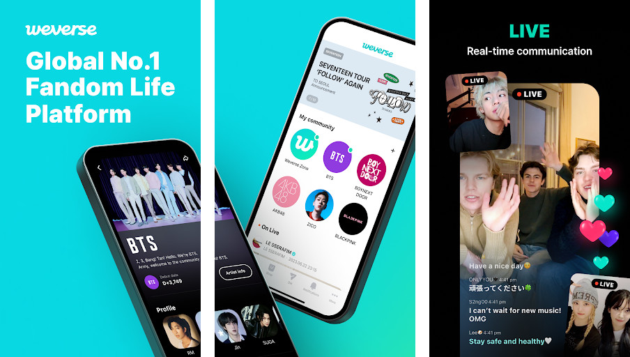 Weverse - Cộng đồng người hâm mộ, Nội dung độc quyền, Giao lưu với nghệ sĩ