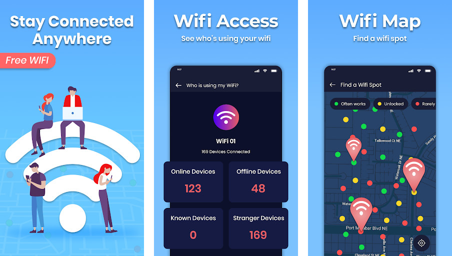 WIFI Analyzer: WIFI Passwords - Phân tích WiFi, Hiển thị mật khẩu WiFi, Tìm kiếm kênh WiFi tối ưu