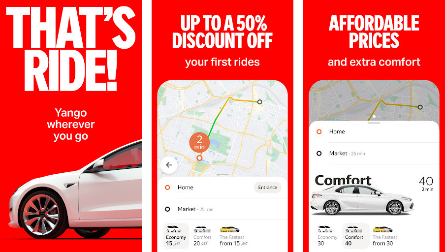 Yango - Giá cả phải chăng, Giao diện trực quan, Nhiều tùy chọn thanh toán