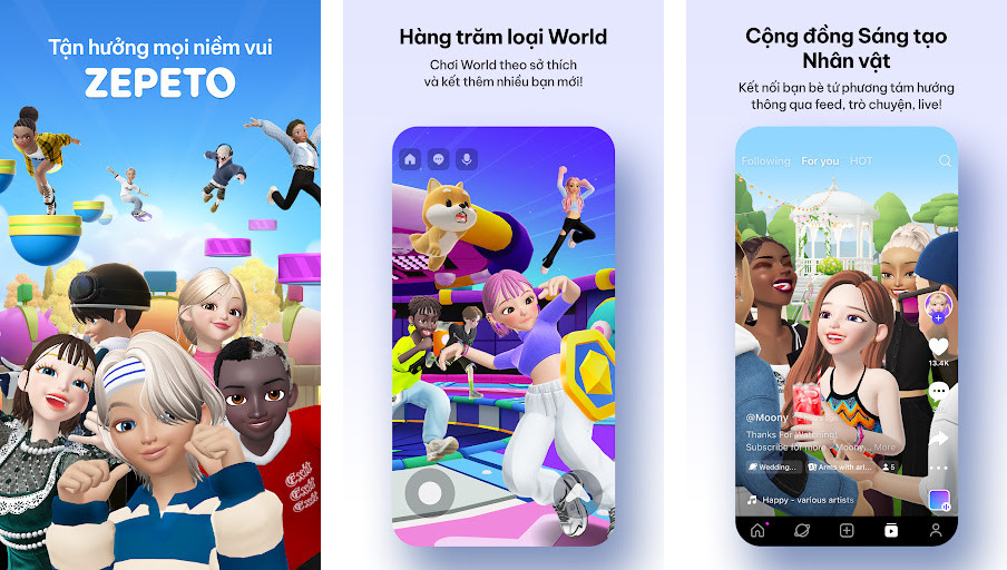 ZEPETO: Avatar, Connect & Play - Tạo hình đại diện 3D, Kết nối với bạn bè, Trò chơi và hoạt động